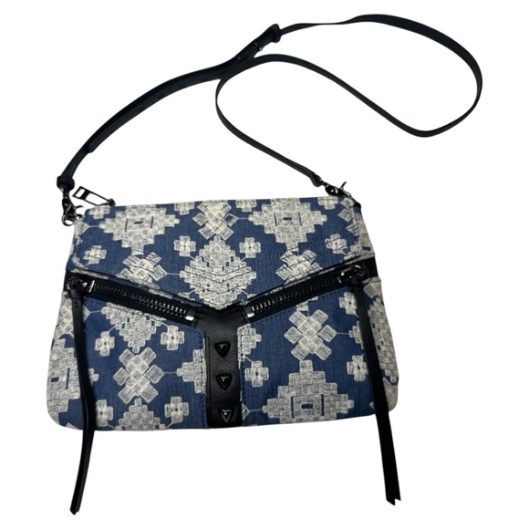 Botkier Trigger Blue Cream Denim Embroidered Crossbody Bag - Picture 2 of 15